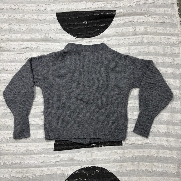 Quince Baby Alpaca-Wool Cropped Cardigan Charcoal Grey Sz S Classic Minimalist - Picture 11 of 11